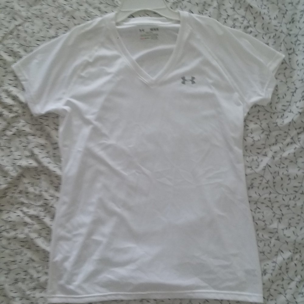 Under Armor Heat Gear White Semi-fitted T-Shirt